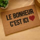 Paillasson Décoratif (Bonheur) Grand Format 70×50 cm – Fibre de Coco Naturelle