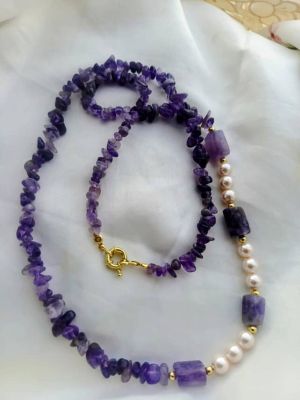 Collier Élégance Améthyste & Perles